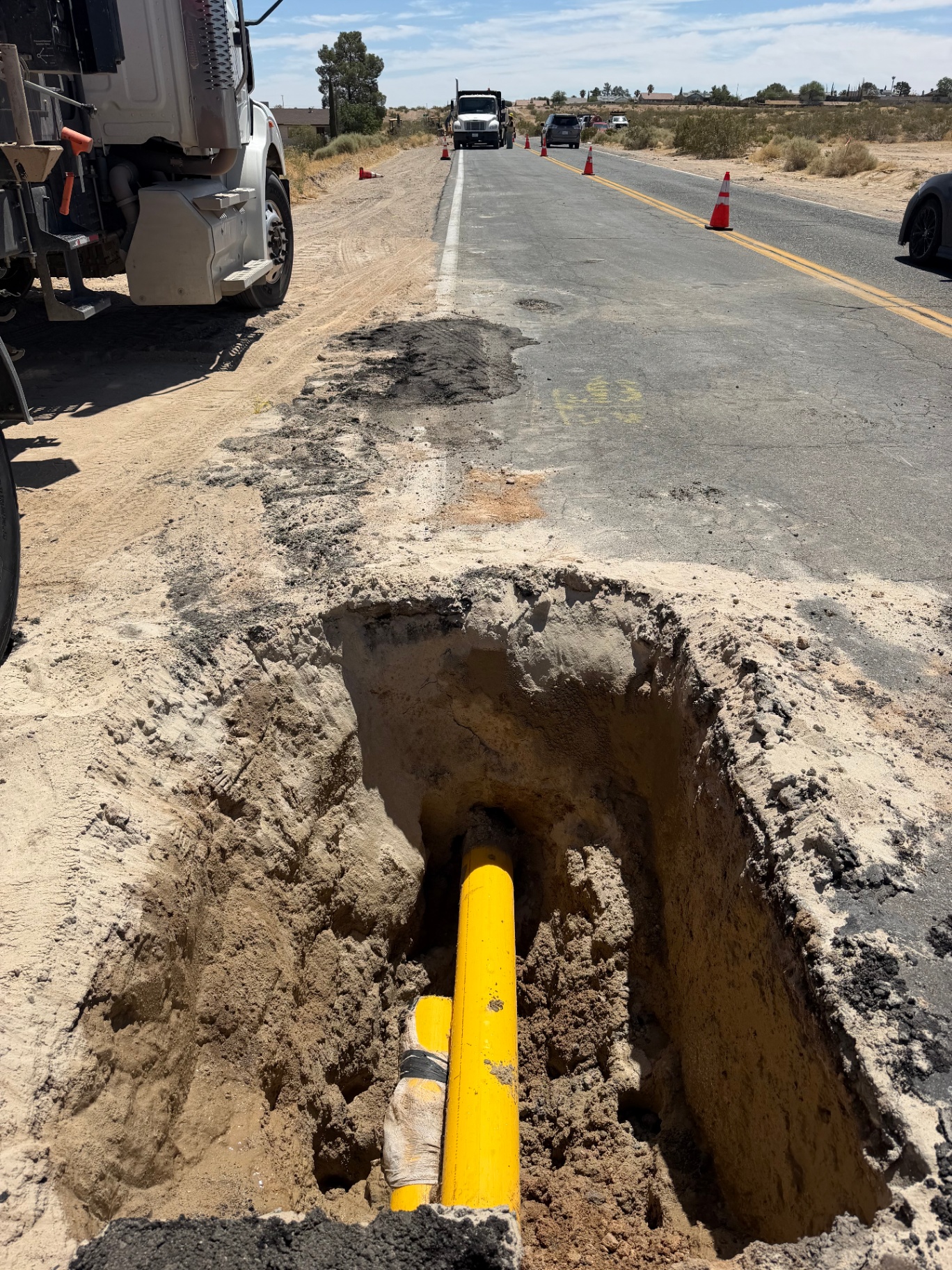 Gas line install under roadway