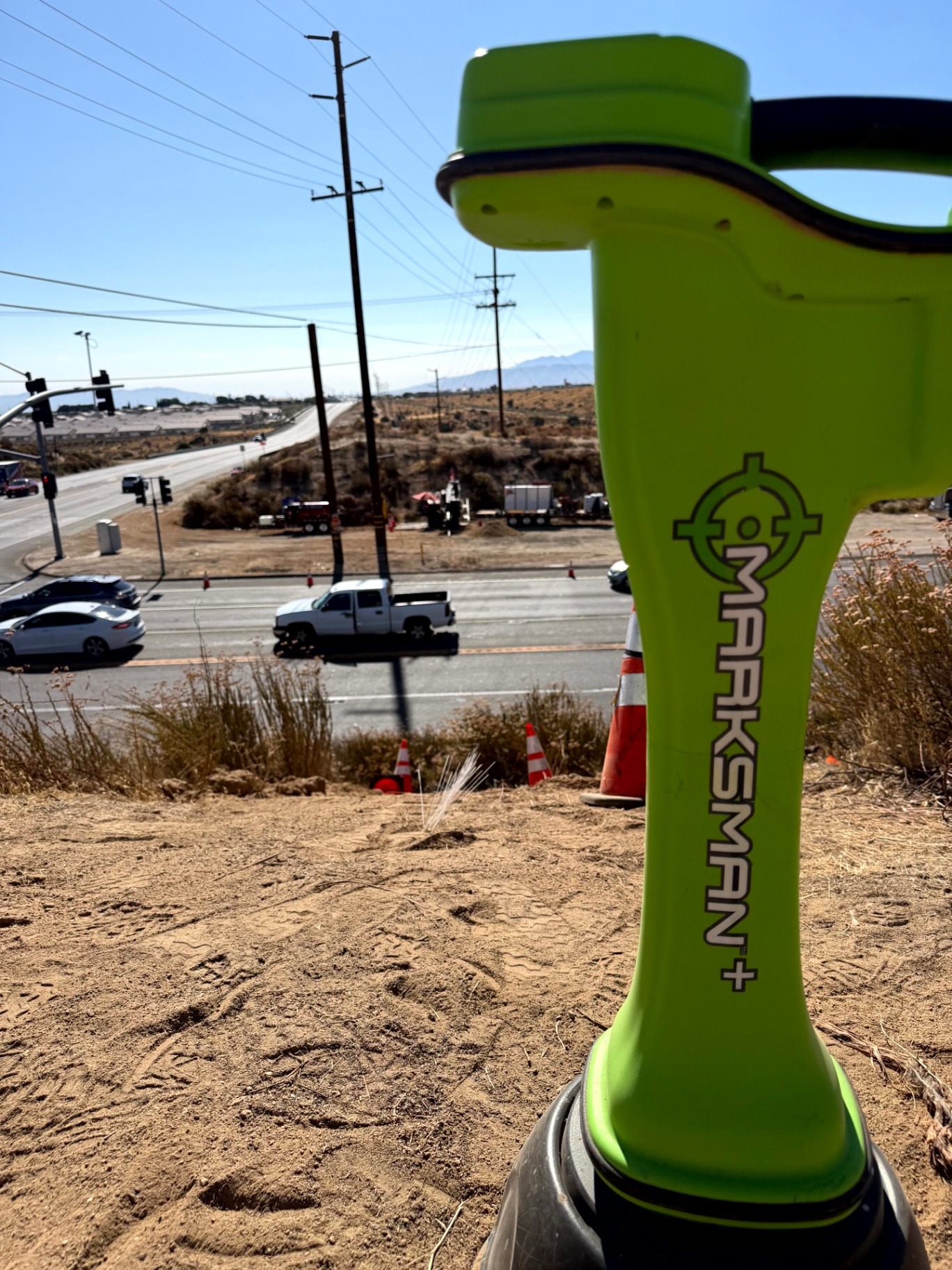 Subsite Marksman+ locator on the Oak Hills, CA bore path