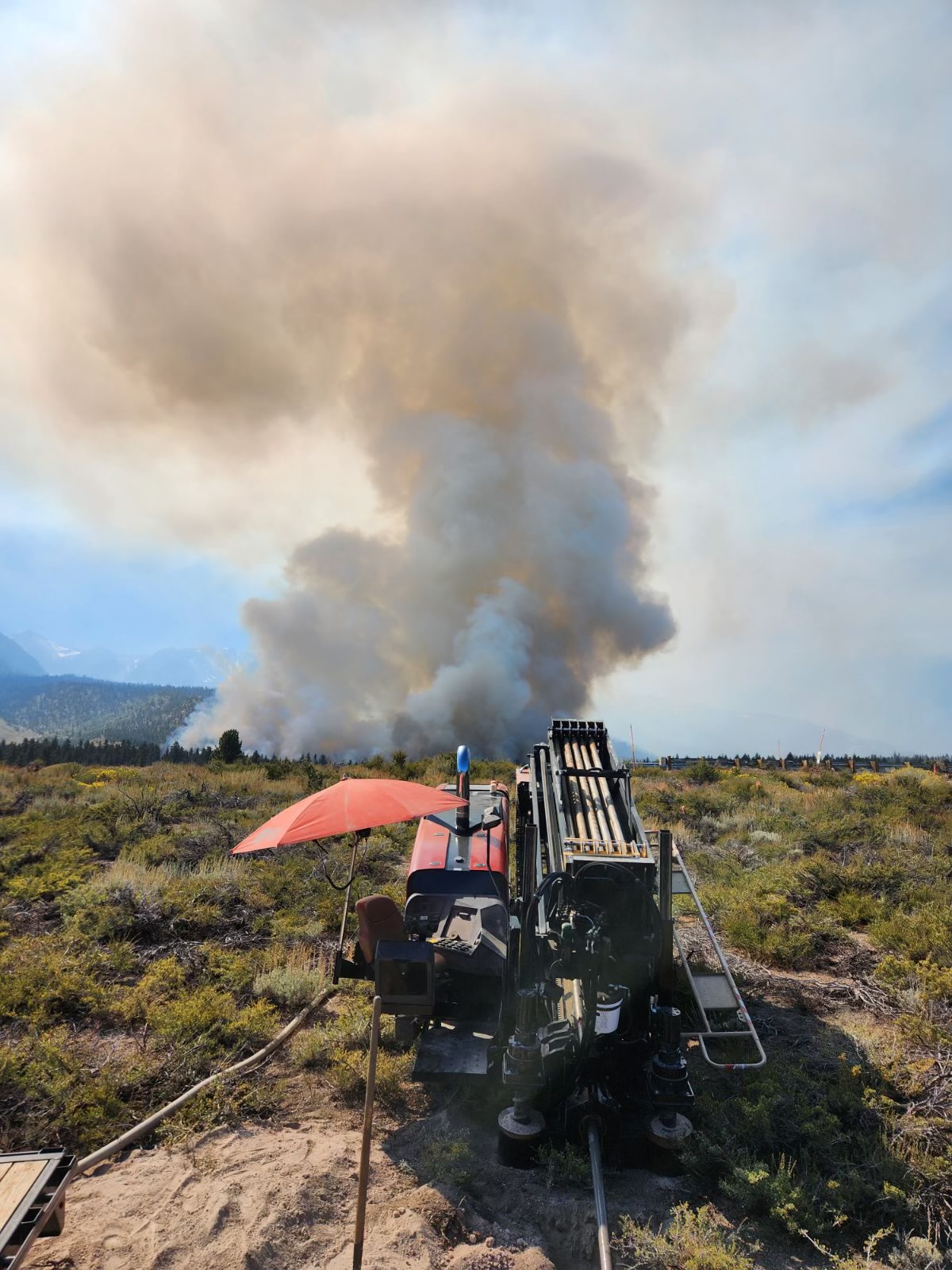 Drilling on through wildfire smoke in the Eastern Sierra